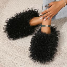 image-Women's Fur Slippers - Warm Home Cotton Slides