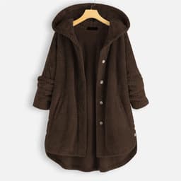 image-Women's Winter Hooded Fleece Sweater - Dark Blue 5XL