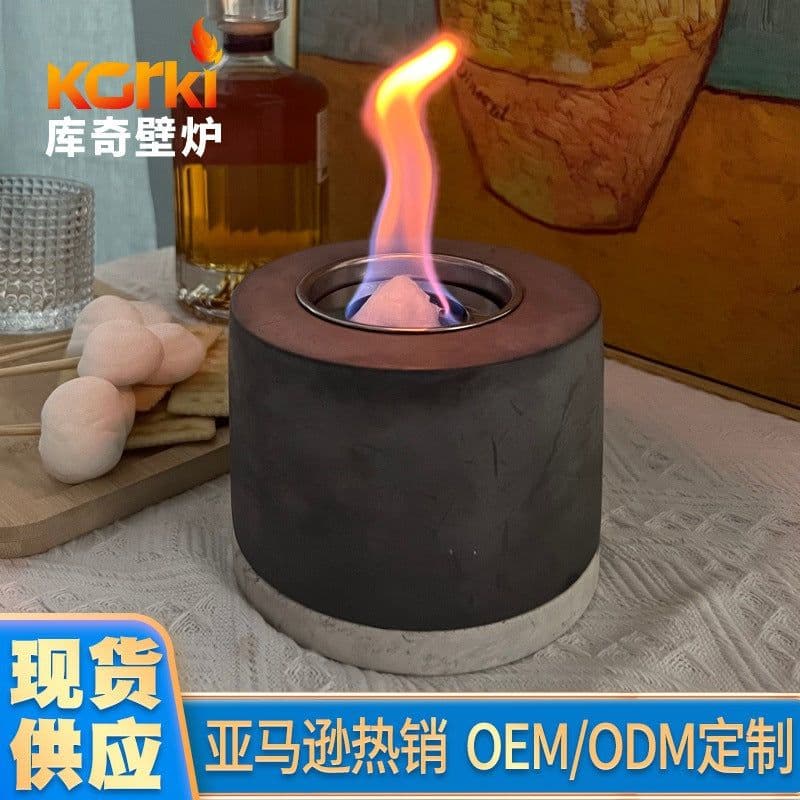image-Korki KQ-S01 Alcohol Fireplace - Cement Modern