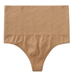 image-Nylon Seamless Thong Panties - Black 3XL