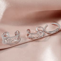 image-European and American cross-border stacked style niche design hollow zircon open ring set light luxury simple personality ring