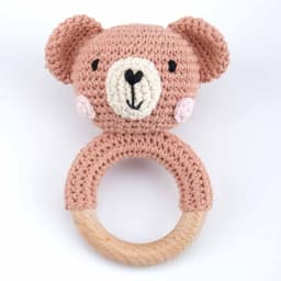 image-Baby Crochet Animal Rattle - Knitted Toy