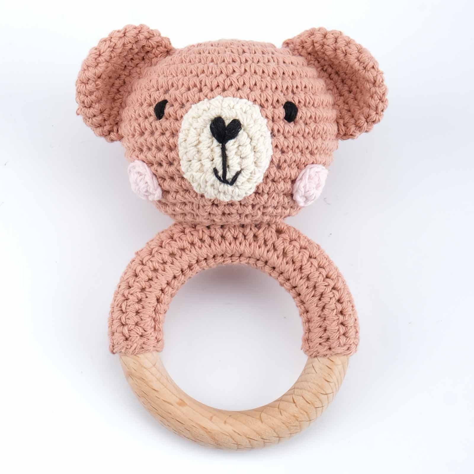 image-Baby Crochet Animal Rattle - Knitted Toy