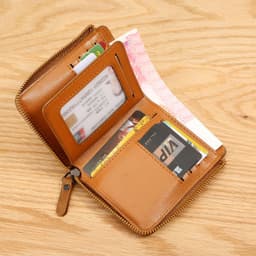 image-New Men's Wallet Short Retro Zipper Coin Purse Fashion Card Holder ID Set Money Card One Clutch Bag Trendy