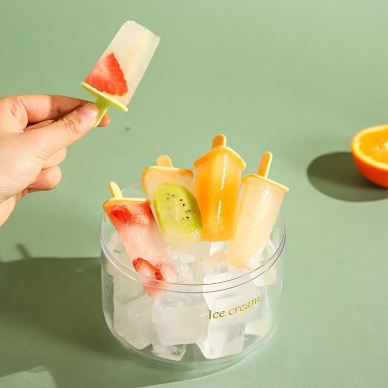 image-Homemade Ice Cream Mold - Orange Plastic - Kids Sorbet Tray