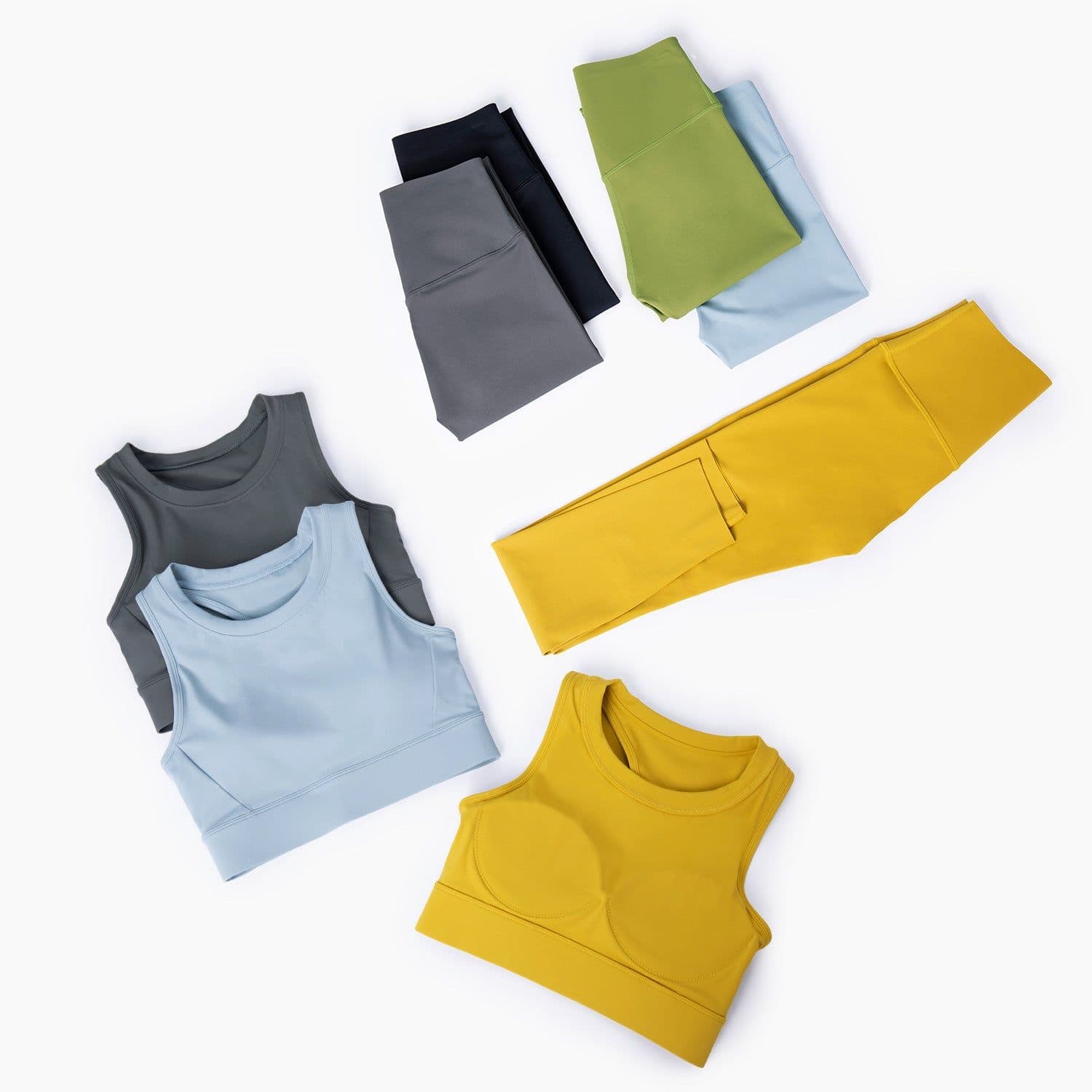 image-Yoga Clothing Set - Matcha Green Fitness Bra Pants