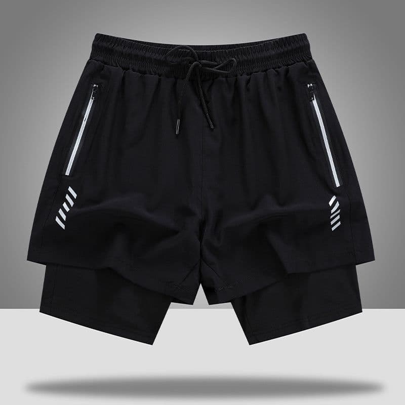 image-Men's Basketball Shorts - Grey Nylon Quick-Dry Loose