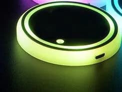 image-Car LED Water Coaster - Colorful Lights Solar USB