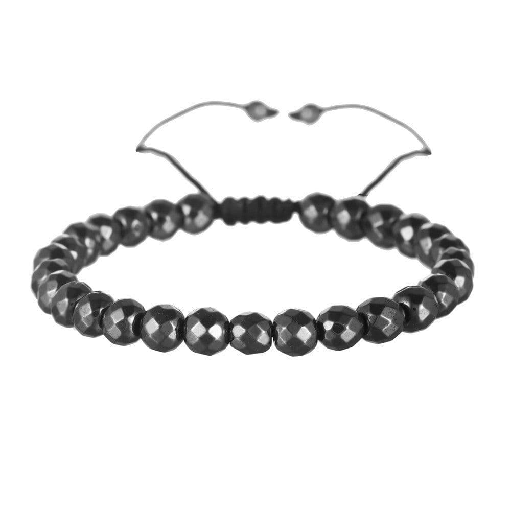 image-Geometric Creative Love Flat Beads Bracelet - Black Adjustable for Women (60 characters)