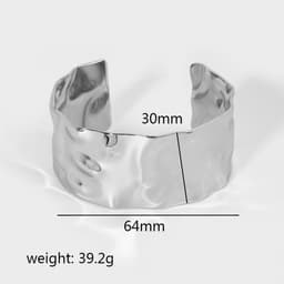 image-Stainless Steel Bracelet - Gold Hammer Pattern