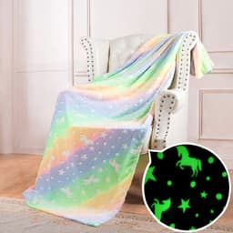 image-Luminous Double-Sided Flannel Blanket, Kids' Air-Conditioning Quilt, Maroon, 152x127CM