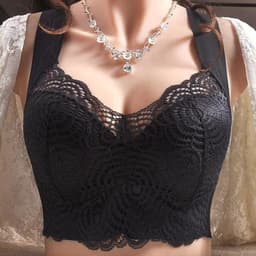 image-Women's Plus Size Wireless Lace Bralette - Full Cup