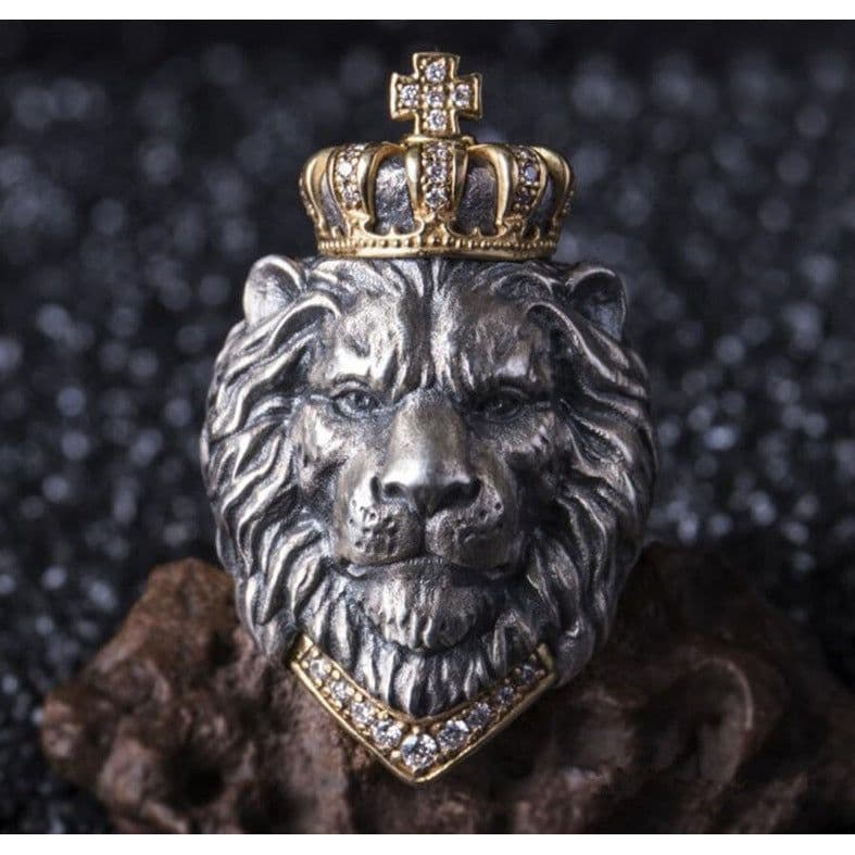 image-Huishun Lion Head Ring Titanium Steel Adjustable