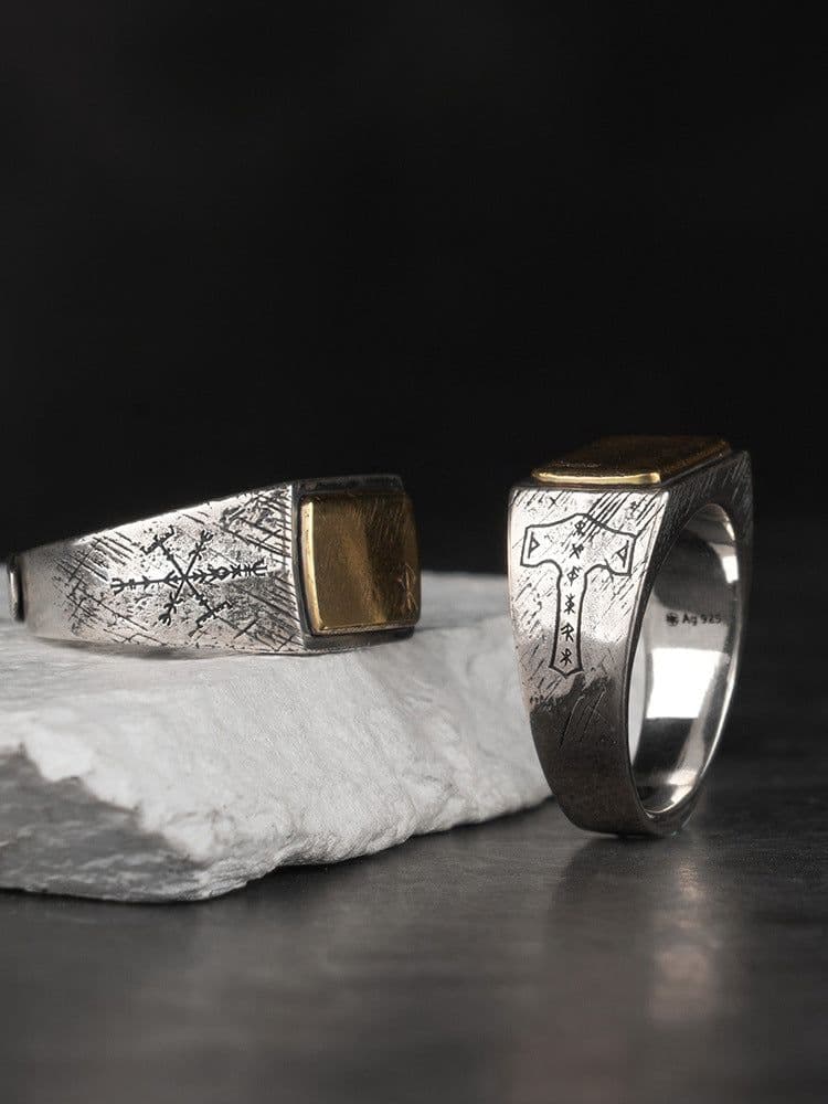 image-GothicLolita Thor's Hammer Ring - Silver Copper
