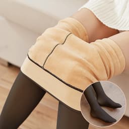 image-Black Nylon Thickened Opaque Tights with Feet