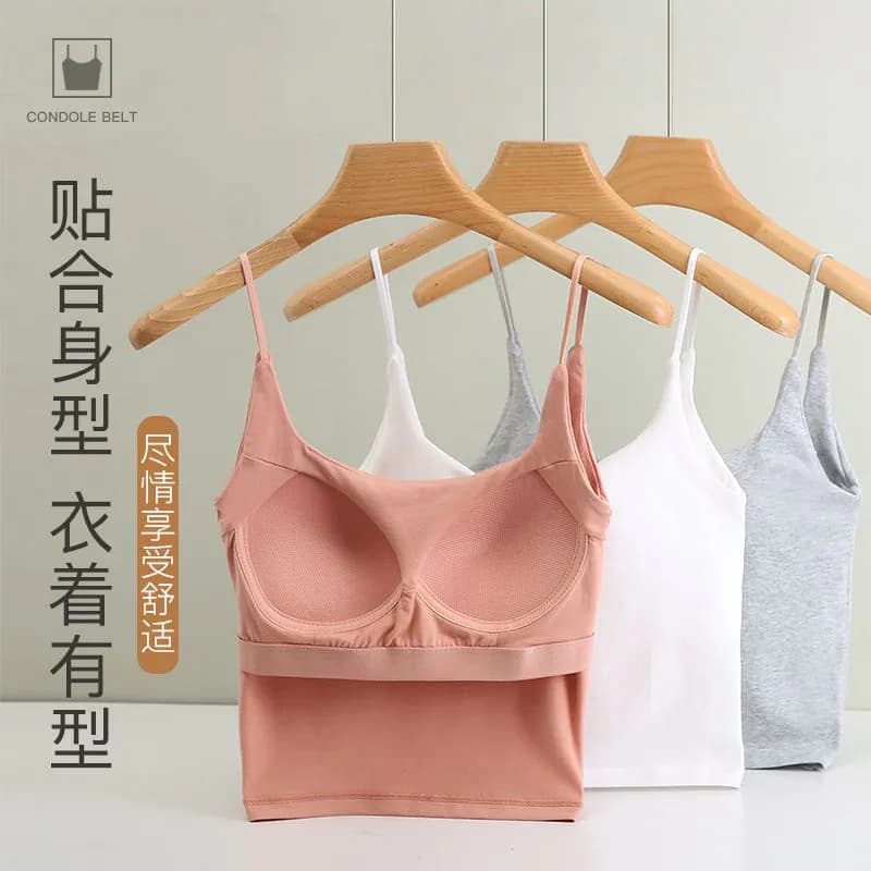 image-Cotton Bra Top - White M Wireless Full Cup