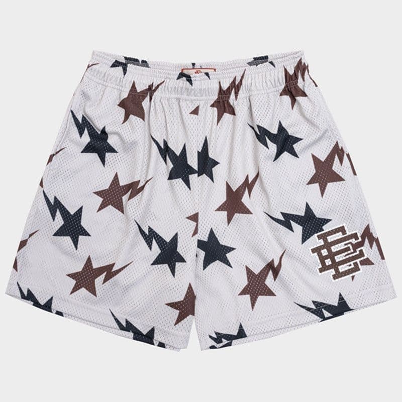 image-Casual Men's Fitness Shorts - Claret Geometric Breathable (63 characters)