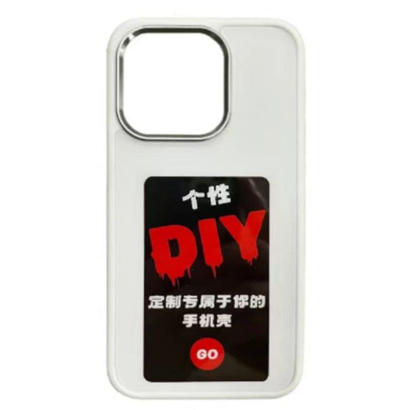 image-DIY Ink Screen Phone Case for iPhone 14/15Pro - Black, Shockproof, NFC