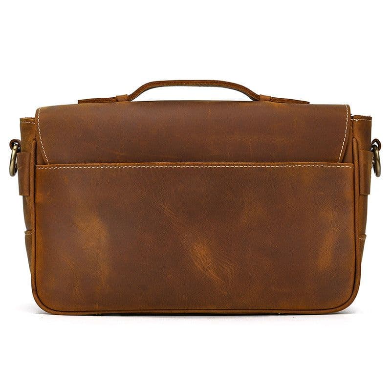 image-Crazy Horse Leather Camera Bag - Genuine Cowhide Men's