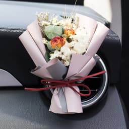 image-Aromatherapy Clip Bouquet - Beige Hydrangea Car Fragrance Decor