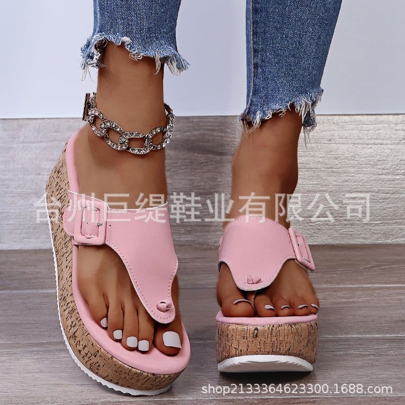 image-Giant Twig 2023 Pink Wedge Sandals 7.5CM - 43