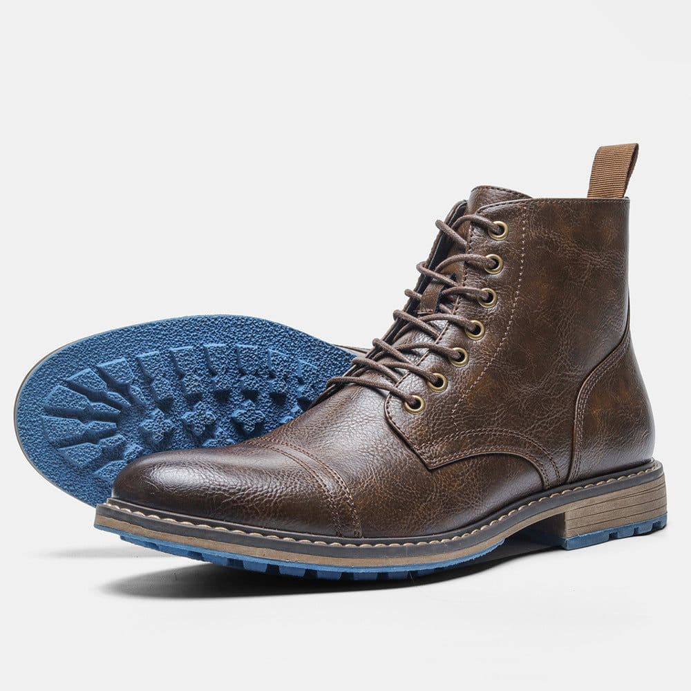image-Martin Boots Men PU Leather Winter Black