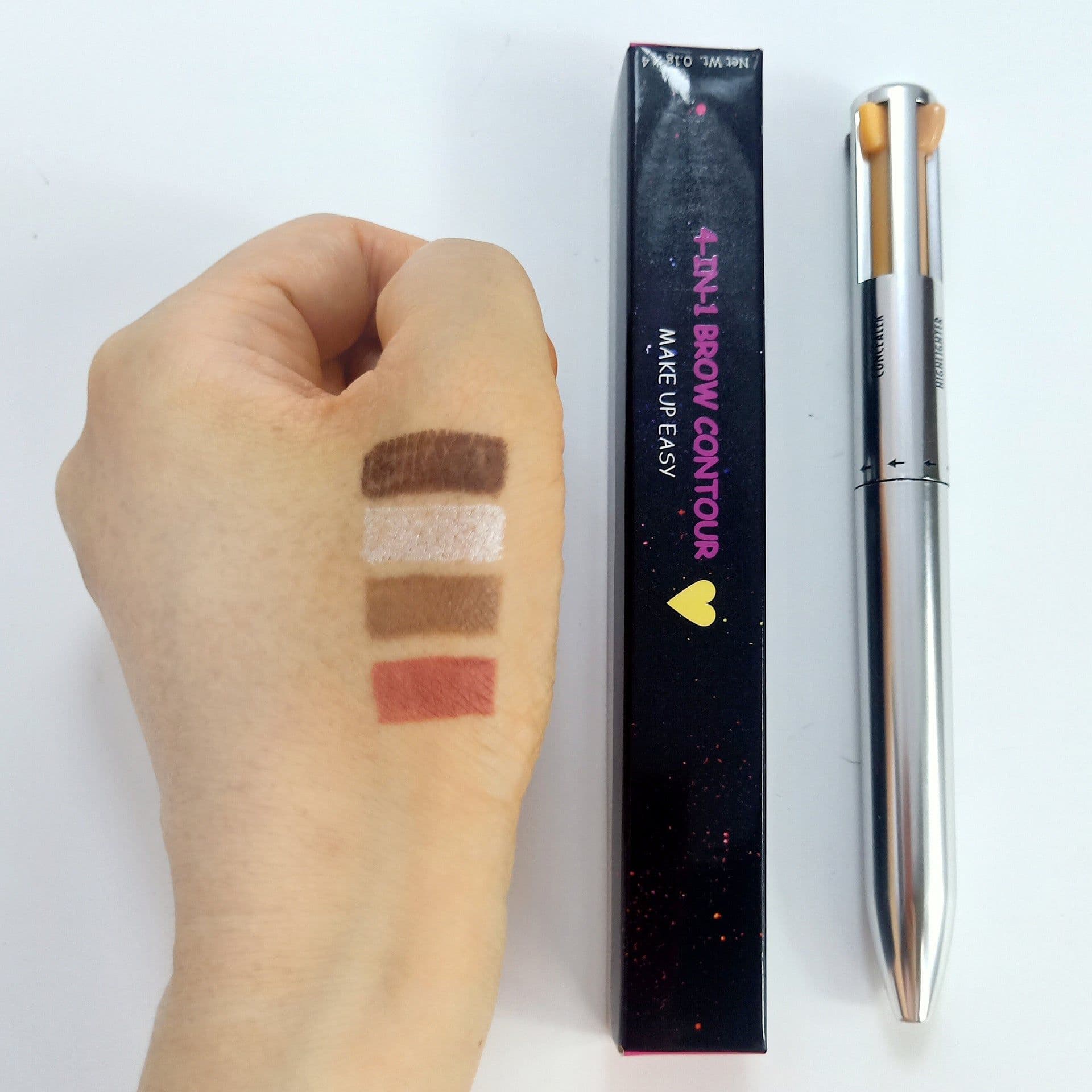 image-4-in-1 Eyebrow Pencil - 4 Colors Brown - Easy Contour