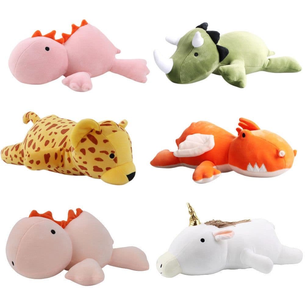image-Dinosaur Plush Toy - Triceratops Weighted Cotton White
