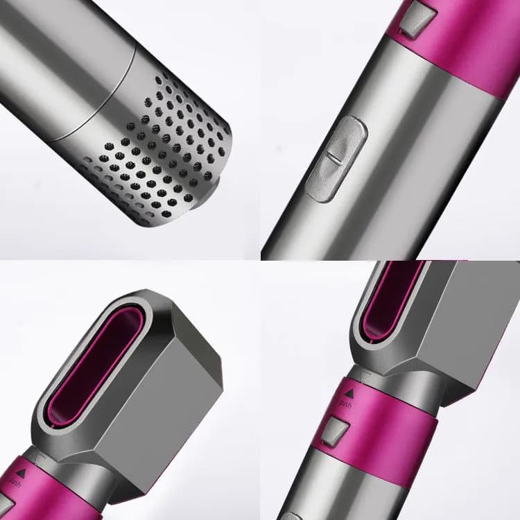 image-Curling iron five-in-one hot air comb hair comb automatic hair absorption styling comb curling stick straight hair comb hair dryer leafless