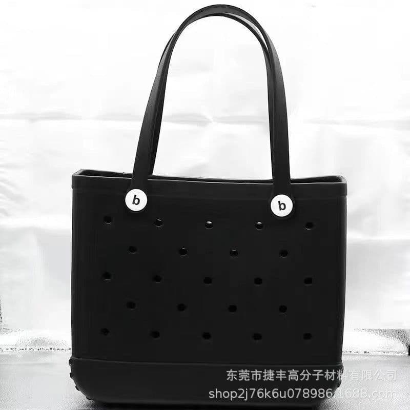 image-Jiefeng EVA Beach Bag - Brown Portable Women's Storage Handbag
