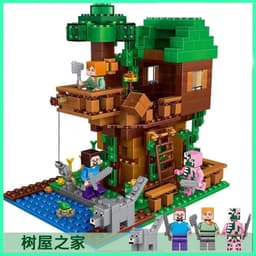 image-Lego-Compatible Minecraft Building Blocks Set - Cave & Tree House