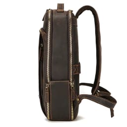 image-Crazy Horse Leather Backpack 15 Inch Laptop Travel Bag