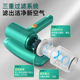 image-Handheld Portable Wireless Mite Removal Cleaner Green 46-70dB