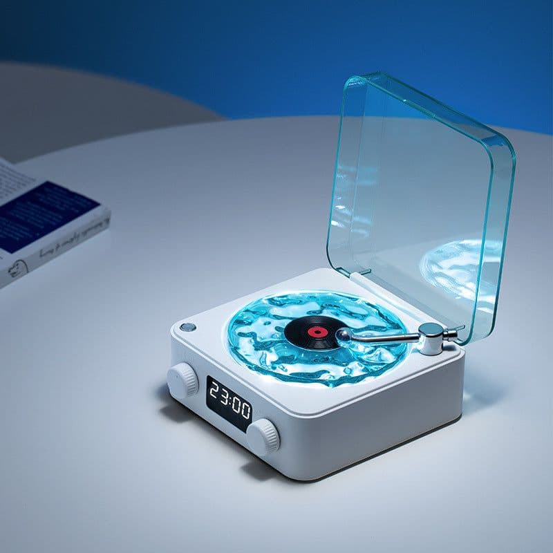 image-KAWOO Bluetooth Speaker - White Noise, Clock, Ambient Light, Desktop Wireless Retro