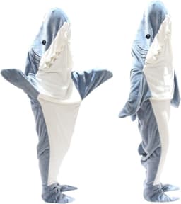 image-Shark Blanket Hoodie - Soft Flannel Wearable Sleeping Bag
