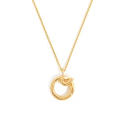 image-Brass Alphabet Necklace Unisex Initial Pendant Gold Plating