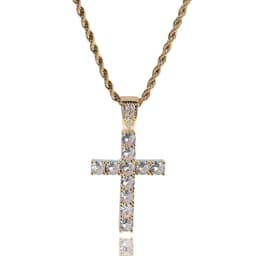 image-Cross Necklace Silver Luminous Zircon Pendant
