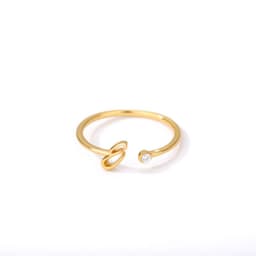 image-Cross-border simple letter ring English letter ring women's opening adjustable ring name ring spot