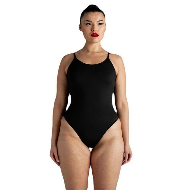 image-Women's One-Piece Swimsuit 4XL Milk Silk Solid