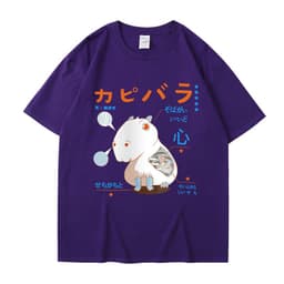 image-Men's Cartoon Hamster T-Shirt - Dark Gray Short Sleeve