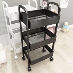 image-Small Trolley Rack Multi-Layer Storage - Black