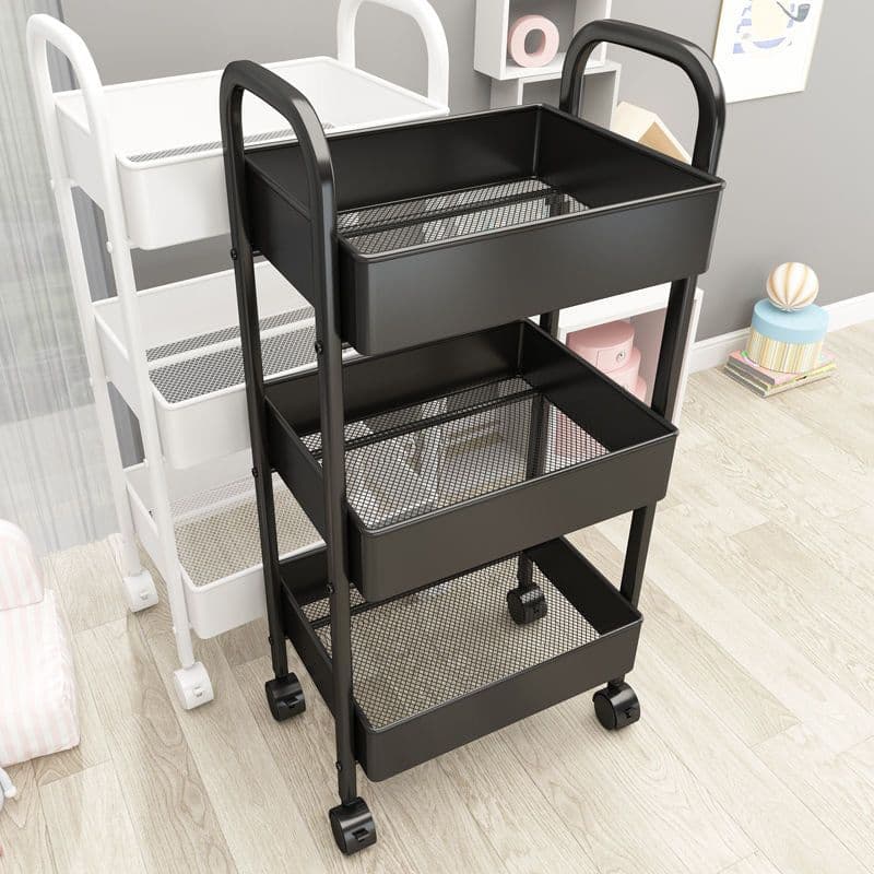 image-Small Trolley Rack Multi-Layer Storage - Black