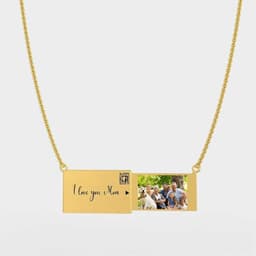 image-Creative pull-out photo envelope necklace European and American cross-border Valentine's Day gift stainless steel letter clavicle chain