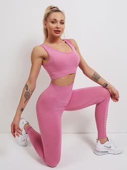 image-Women's Yoga Pants High Waist Cropped Red S