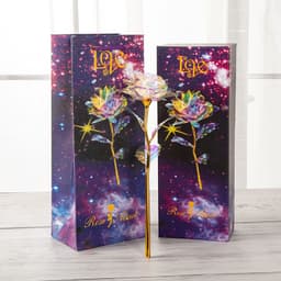 image-Gold Foil Rose LED Light - Purple 24K Valentine Gift