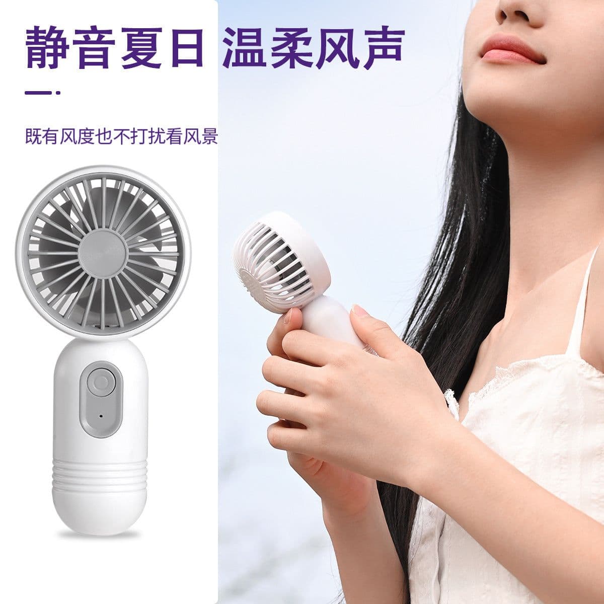 image-CARAMY F33 Portable Fan - Black USB Rechargeable