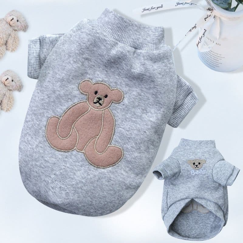 image-Pet Coat For Small And Medium Dogs And Cats Warm Acrylic 2XL Embroidered Bear
