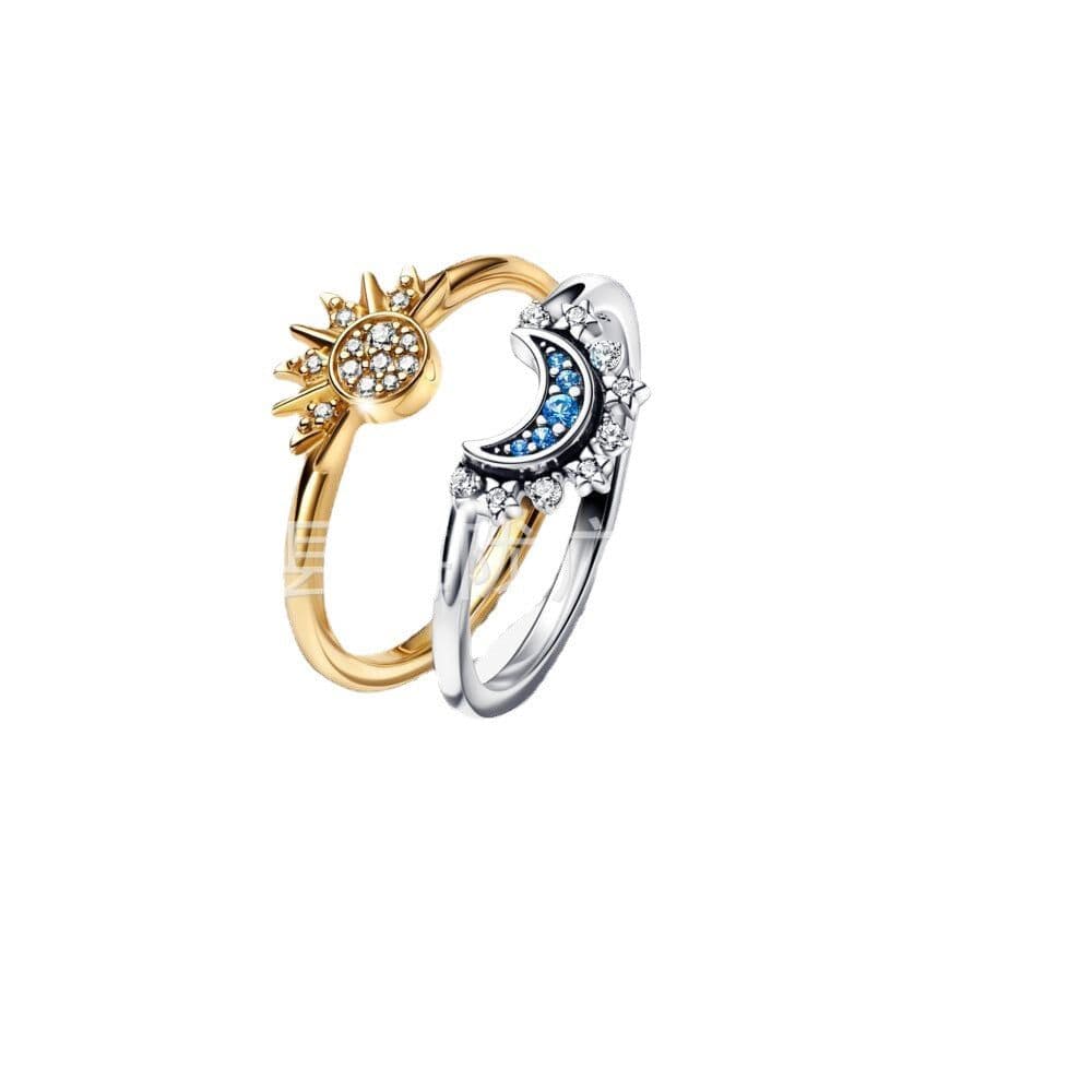 image-Guanghe Panjia S925 Silver Sun Moon Love Ring