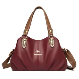 image-Cross-border women's bag 2023 new all-match middle-aged mother's bag Korean version of color contrast single shoulder Messenger bag atmospheric handbag bag