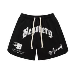 image-Men's American style high street letters towel embroidered shorts men and women ins tide brand street hip-hop couples loose wide legs